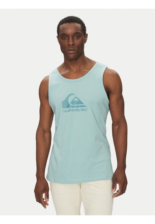 Quiksilver Tank top EQYZT08041 Turkusowy Regular Fit. Kolor: turkusowy. Materiał: bawełna