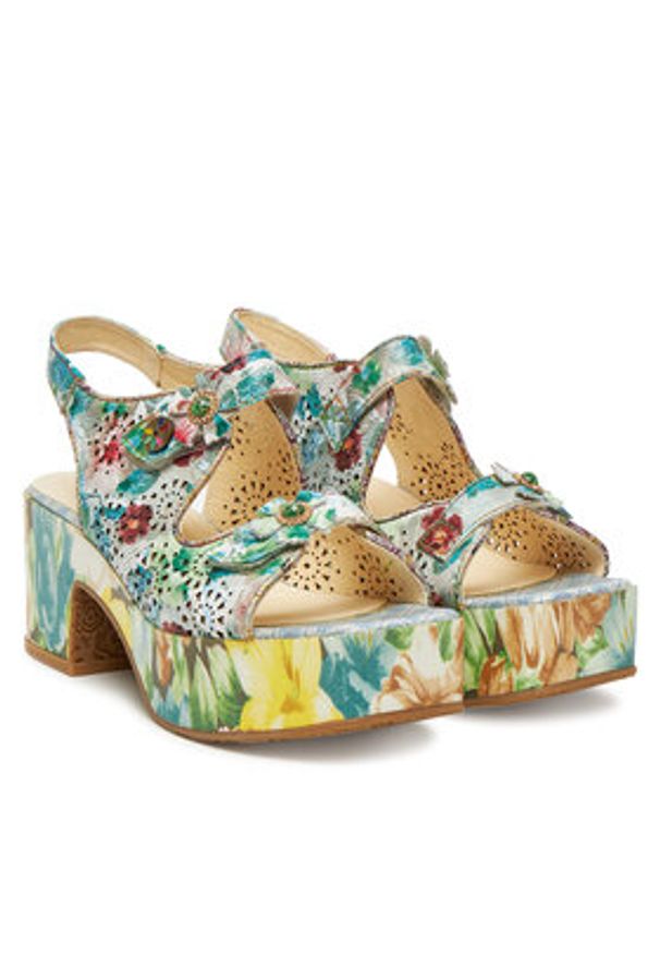 Laura Vita Sandały Paulao 01 Kolorowy. Materiał: skóra. Wzór: kolorowy