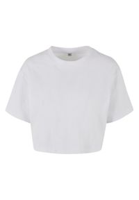 BUILD YOUR BRAND - Oversized Crop Top Dla Pań I Panów. Kolor: biały