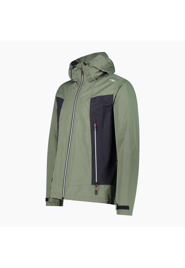 Kurtka przeciwdeszczowa męska CMP Fix Hood. Kolor: zielony. Sport: turystyka piesza