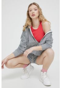 Superdry bluza damska kolor szary z kapturem gładka. Typ kołnierza: kaptur. Kolor: szary. Materiał: włókno, dzianina, materiał. Wzór: gładki #2