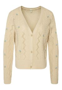 only - ONLY Kardigan Birtie 15363087 Beżowy Regular Fit. Kolor: beżowy. Materiał: bawełna #1