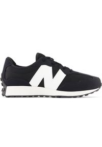 Buty dziecięce New Balance GS327CBW – czarne. Okazja: na co dzień. Kolor: czarny. Materiał: materiał, guma, syntetyk. Szerokość cholewki: normalna. Sezon: lato