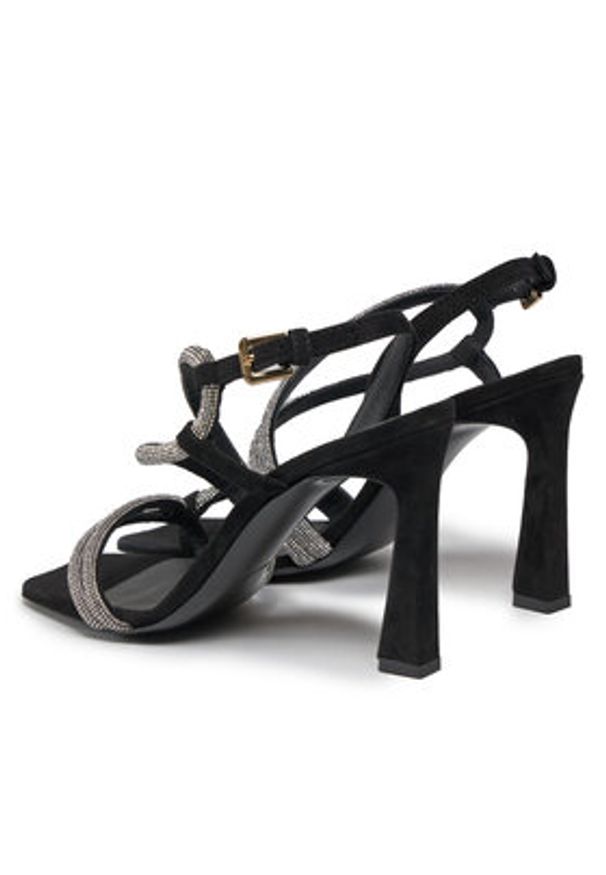Pollini Sandały SA16039C1ITA0000 Czarny. Kolor: czarny. Materiał: zamsz, skóra