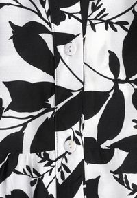 Renee - Czarno-Biała Rozkloszowana Sukienka Maxi na Guziki z Abstrakcyjnym Wzorem Uvellia. Kolor: czarny. Sezon: wiosna, lato. Długość: maxi #4