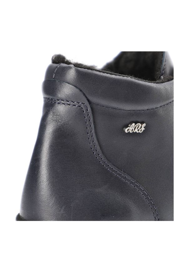 Granatowe Trzewiki Armodo Ocieplane Buty Damskie. Okazja: na co dzień. Kolor: niebieski. Materiał: syntetyk, futro, skóra. Styl: casual, elegancki