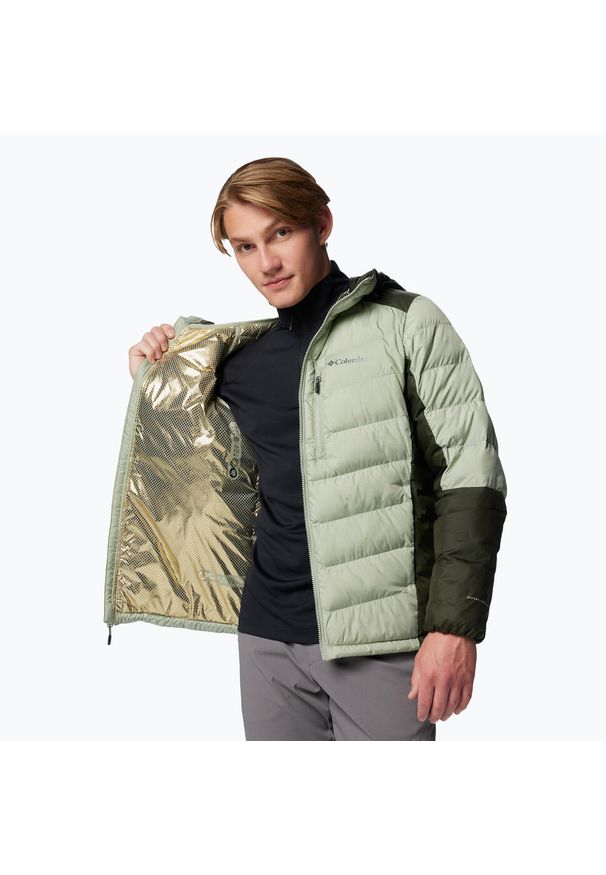 columbia - Kurtka puchowa męska Columbia Labyrinth Loop II Hooded. Kolor: zielony. Materiał: puch. Sport: turystyka piesza