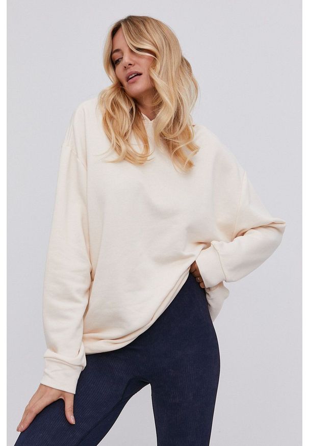 Answear Lab - Bluza. Typ kołnierza: kaptur. Kolor: beżowy. Materiał: dzianina. Długość rękawa: długi rękaw. Długość: długie. Styl: wakacyjny