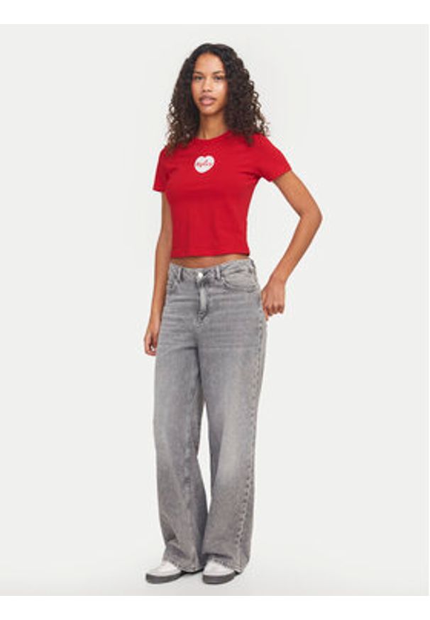 JJXX T-Shirt Gigi 12277657 Czerwony Stretch Fit. Kolor: czerwony. Materiał: bawełna