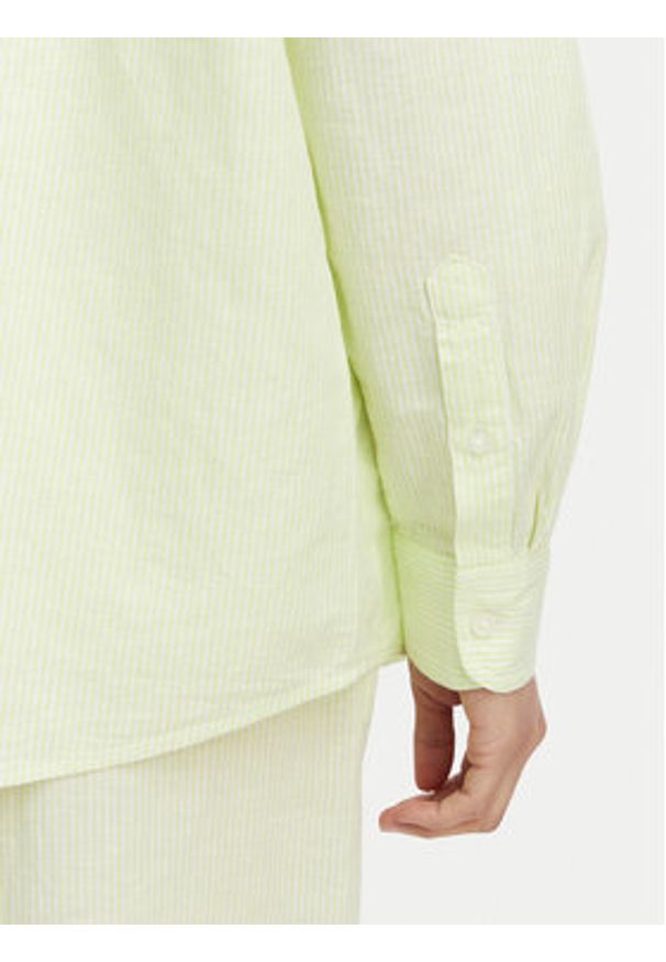 Tommy Jeans Koszula DW0DW22209 Zielony jasny Relaxed Fit. Kolor: zielony. Materiał: len