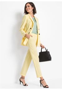Spodnie biznesowe bonprix jasnożółty melanż. Okazja: na spotkanie biznesowe. Kolor: żółty. Wzór: melanż. Styl: biznesowy #2
