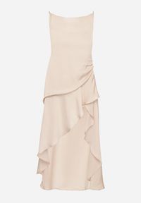 Born2be - Beżowa Asymetryczna Sukienka Vices z Odkrytymi Plecami i Gorsetowym Wiązaniem Natifalia. Typ kołnierza: dekolt gorset. Kolor: beżowy. Typ sukienki: asymetryczne, gorsetowe. Styl: elegancki #3