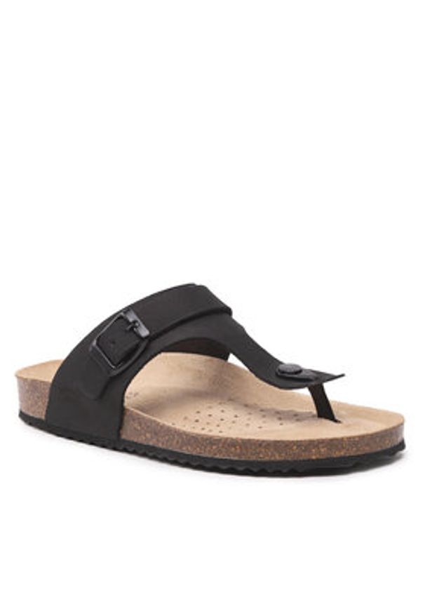 Geox Japonki D Brionia K D35LSK 00032 C9999 Czarny. Kolor: czarny. Materiał: nubuk, skóra