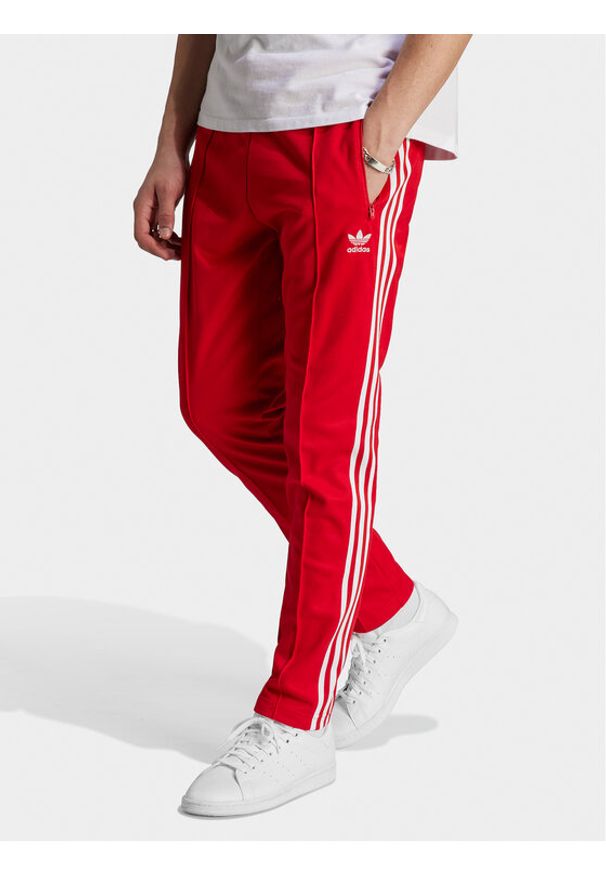 Adidas - adidas Spodnie dresowe adicolor Classics Beckenbauer IM4547 Czerwony Slim Fit. Kolor: czerwony. Materiał: syntetyk, bawełna