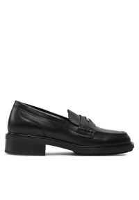 TOMMY HILFIGER - Tommy Hilfiger Lordsy Th Penny Loafer FW0FW08029 Czarny. Kolor: czarny. Materiał: skóra