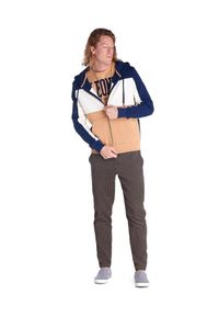 LEONE 1947 APPAREL - Męska bluza z kapturem i zamkiem błyskawicznym na całej długości Earth Tones. Typ kołnierza: kaptur. Kolor: niebieski. Materiał: tkanina. Sport: fitness