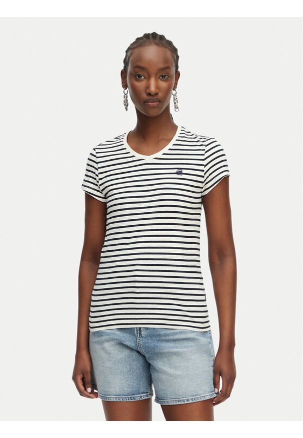 G-Star RAW - G-Star Raw T-Shirt Eyben D24533-D244 Biały Regular Fit. Kolor: biały. Materiał: bawełna