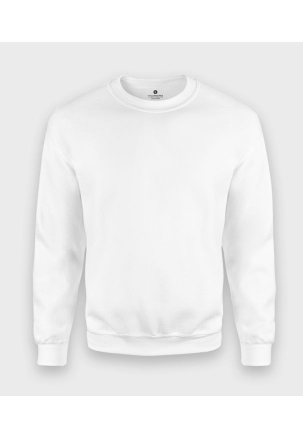 MegaKoszulki - Bluza klasyczna (bez nadruku, gładka) - biała. Kolor: biały. Wzór: gładki. Styl: klasyczny