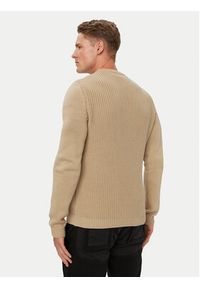 Aeronautica Militare Sweter 262MA1571UL00409 Beżowy Regular Fit. Kolor: beżowy. Materiał: bawełna #4