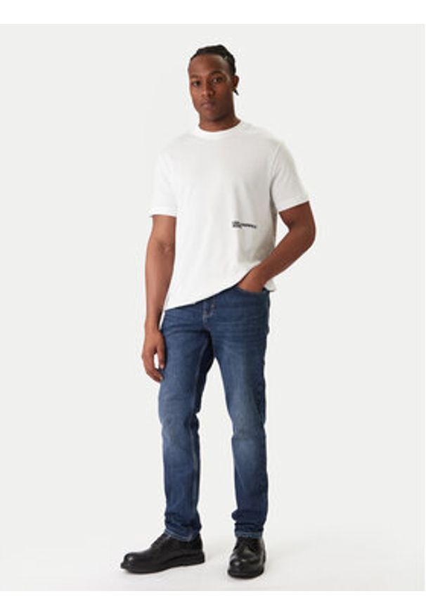Karl Lagerfeld Jeans T-Shirt B1M17069 Biały Regular Fit. Kolor: biały. Materiał: bawełna