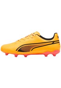 Buty piłkarskie Puma King Match FG/AG Jr 107573 05 żółte. Kolor: żółty. Materiał: mikrofibra, materiał. Szerokość cholewki: normalna. Sport: piłka nożna