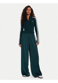 Adidas - adidas Spodnie dresowe adicolor Satin JV7511 Zielony Wide Leg. Kolor: zielony. Materiał: syntetyk #5