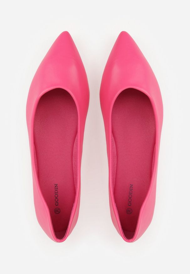 Born2be - Fuksjowe Eleganckie Eleganckie Balerinki z Noskiem w Szpic Abssis. Okazja: na co dzień. Kolor: różowy. Materiał: jeans. Styl: elegancki