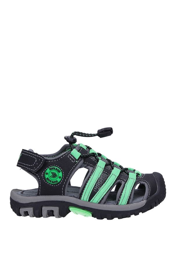 Casu - Czarne sandały na rzepy casu 5540/8. Zapięcie: rzepy. Kolor: czarny, zielony, wielokolorowy