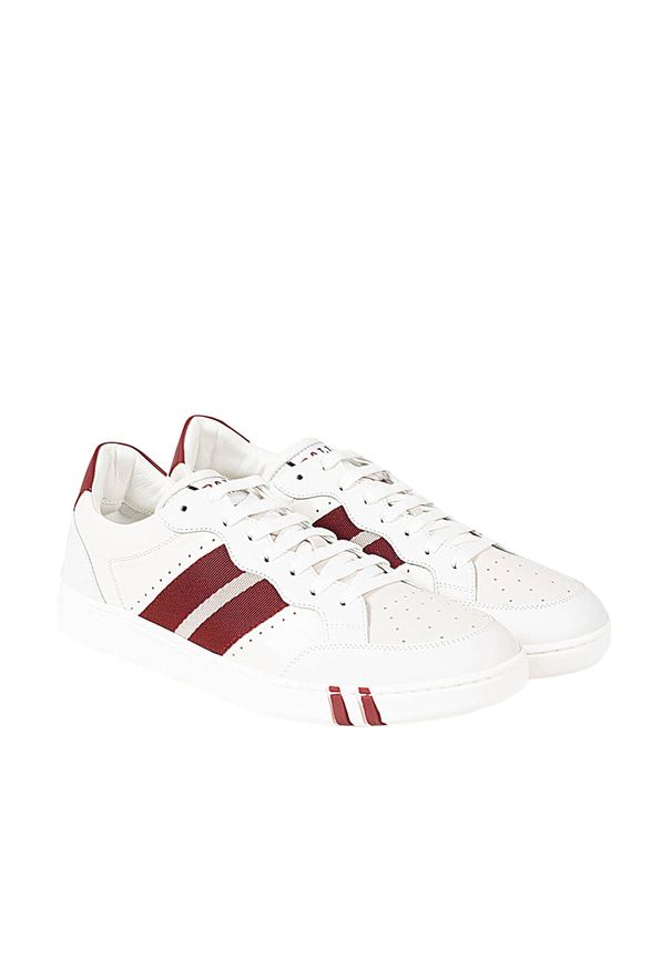 Bally Sneakersy "Wissal" | 6231628 | Wissal | Mężczyzna | Biały, Bordowy. Kolor: biały, wielokolorowy, czerwony. Materiał: skóra. Wzór: nadruk, aplikacja