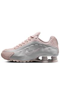 Buty damskie Nike Shox R4 AR3565-600 - różowo-szare. Kolor: szary, różowy, wielokolorowy. Materiał: guma, syntetyk, materiał. Szerokość cholewki: normalna. Sezon: lato