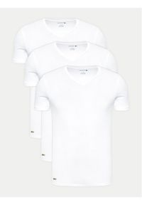 Lacoste Komplet 3 t-shirtów TH3374 Biały Slim Fit. Kolor: biały. Materiał: bawełna