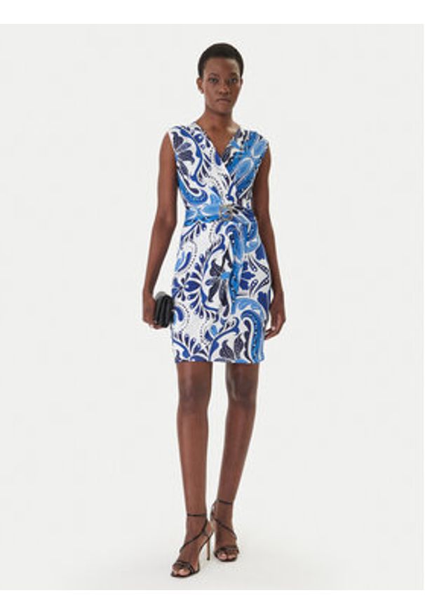 Morgan Sukienka letnia 261-RALIXA Niebieski Regular Fit. Kolor: niebieski. Materiał: syntetyk. Sezon: lato