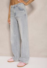 Renee - Jasnoniebieskie Szerokie Jeansy High Waist Lanosisa. Okazja: na co dzień. Stan: podwyższony. Kolor: niebieski. Styl: casual, elegancki #3