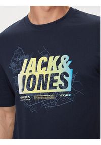 Jack & Jones - Jack&Jones T-Shirt Map 12257908 Granatowy Regular Fit. Kolor: niebieski. Materiał: bawełna