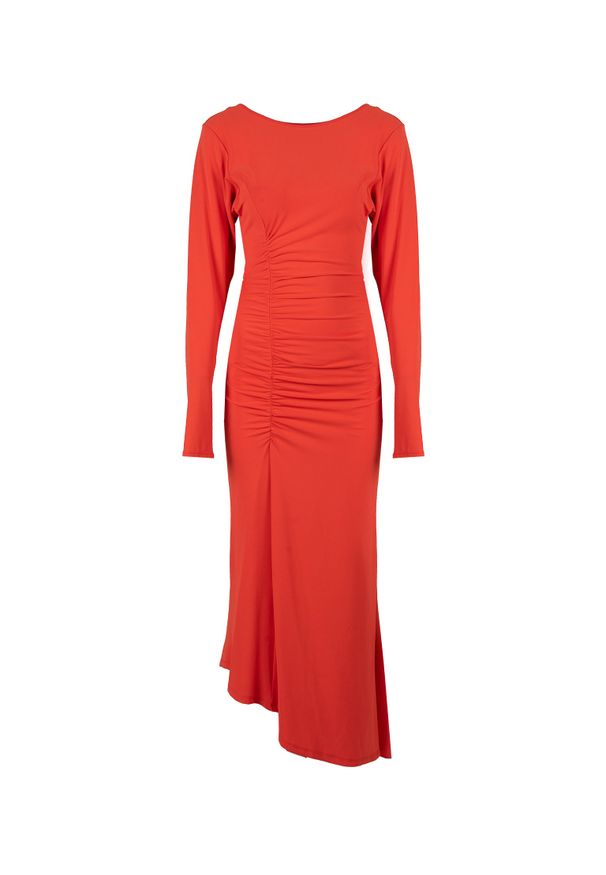 Patrizia Pepe Sukienka | 2A2626/J113 | Kobieta | Czerwony. Kolor: czerwony. Materiał: acetat, elastan, poliamid. Typ sukienki: dopasowane, asymetryczne