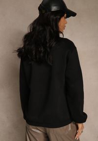 Renee - Czarna Bluza z Bawełną i Przeszyciami przy Dekolcie Fezanna. Okazja: na co dzień. Kolor: czarny. Materiał: bawełna. Styl: casual, sportowy #3