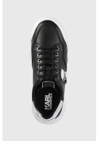 Karl Lagerfeld buty skórzane KAPRI RUN kolor czarny. Nosek buta: okrągły. Kolor: czarny. Materiał: skóra. Obcas: na platformie. Sport: bieganie