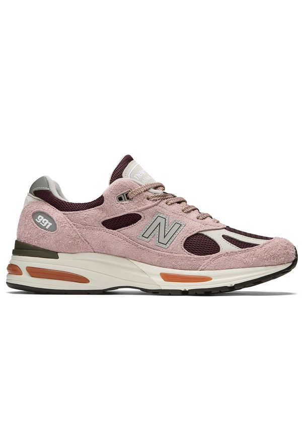 Buty unisex New Balance U991PR2 – różowe. Kolor: różowy. Materiał: guma, skóra. Szerokość cholewki: normalna. Sport: bieganie