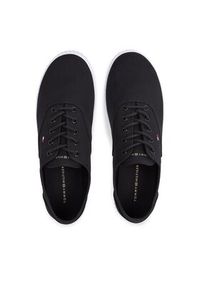 TOMMY HILFIGER - Tommy Hilfiger Tenisówki Canvas Lace Up Sneaker FW0FW07805 Czarny. Kolor: czarny. Materiał: materiał