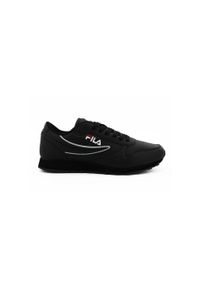 Buty do chodzenia męskie Fila Orbit. Zapięcie: sznurówki. Kolor: czarny. Materiał: tkanina, materiał, skóra, syntetyk. Szerokość cholewki: normalna. Sport: turystyka piesza