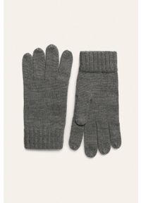 Polo Ralph Lauren - Rękawiczki. Kolor: szary. Materiał: wełna, dzianina #1