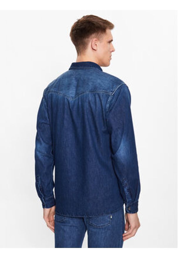 BOSS - Boss Koszula jeansowa 50489489 Granatowy Relaxed Fit. Kolor: niebieski. Materiał: bawełna, jeans