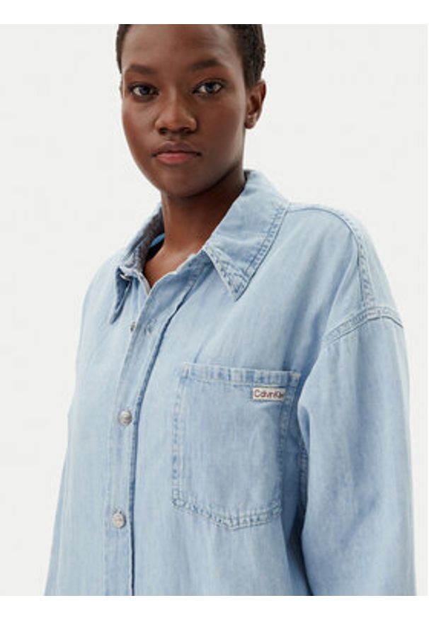 Calvin Klein Jeans Sukienka jeansowa J20J225172 Niebieski Relaxed Fit. Kolor: niebieski. Materiał: bawełna