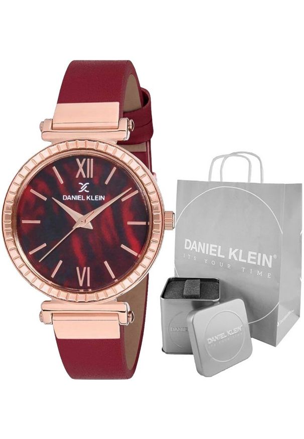 Zegarek Daniel Klein Zegarek damski Daniel Klein ANDREA bordowy. Kolor: czerwony