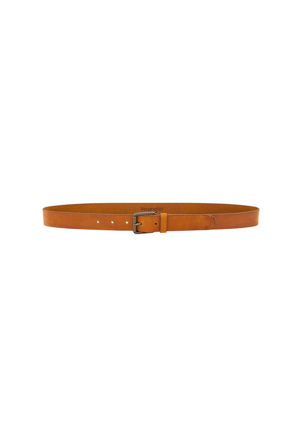 Wrangler - WRANGLER MĘSKI PASEK SKÓRZANY LEATHER BELT COGNAC 112358070 PREMIUM W0N7014672. Materiał: skóra. Wzór: paski. Styl: klasyczny