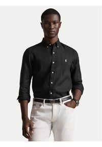 Polo Ralph Lauren Koszula 710968915503 Czarny Slim Fit. Typ kołnierza: polo. Kolor: czarny. Materiał: len #1