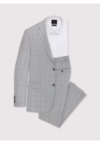 Pako Lorente - PAKO LORENTE – Szara wełniana marynarka garniturowa w kratę. Okazja: na komunię, na ślub cywilny, na wesele. Kolor: szary. Materiał: wełna. Styl: elegancki, klasyczny #7