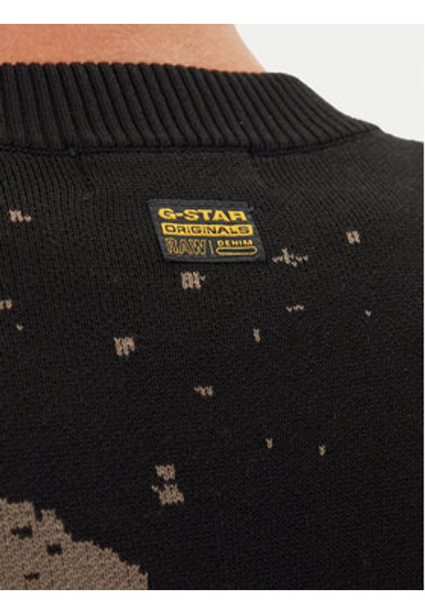 G-Star RAW - G-Star Raw Sweter Sprayed 89 D27772-D488 Czarny Relaxed Fit. Kolor: czarny. Materiał: bawełna
