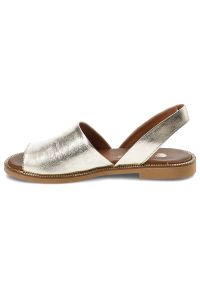 Złote Sandały Armodo Stylowe Buty Damskie. Zapięcie: pasek. Kolor: złoty. Wzór: aplikacja. Styl: elegancki #4