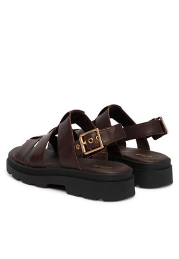 Clarks Sandały Orinoco3 Strap 26186095 Brązowy. Kolor: brązowy. Materiał: skóra